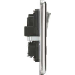 Knightsbridge  13A 2-Gang DP Switched Double Socket Polished Chrome  with Colour-Matched Inserts