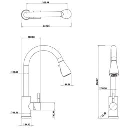 ETAL Luxr  Pull-Out Style Kitchen Mixer Tap Matt Black Finish