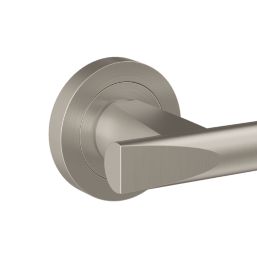 Cooke & Lewis Wembrit Lever on Rose Door Handles Pair Satin Nickel