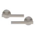 Cooke & Lewis Wembrit Lever on Rose Door Handles Pair Satin Nickel