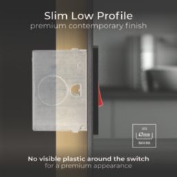 British General Evolve 45A 1-Gang 2-Pole Cooker Switch Satin Brass with LED with Black Inserts