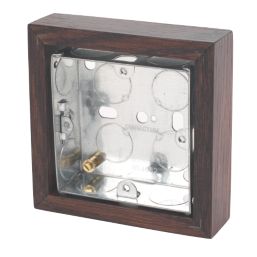 Varilight  1-Gang Surface Pattress Dark Oak Single Wall Box 25mm