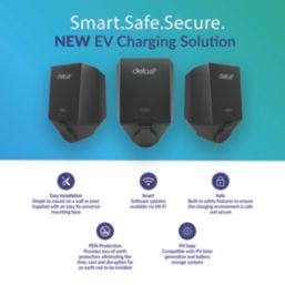 Deta.e eDock2 1 Port 7.4kW  Mode 3 Type 2 Socket Electric Vehicle Charger Black