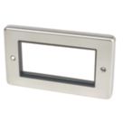 Hager Sollysta WRP4EUBSB 4-Module Modular Faceplate Brushed Steel