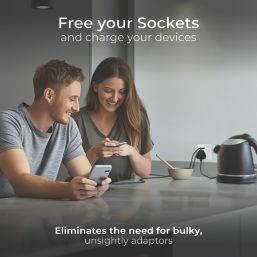 British General 900 Series 13A 1-Gang SP Switched Socket + 3A 18W 2-Outlet Type A & C USB Charger White