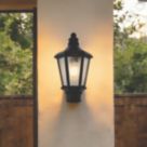 Lutec Cotswold Outdoor Half Lantern Wall Light Black