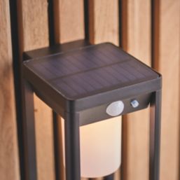 Saxby Taurus Outdoor LED Solar Wall Light With PIR & Photocell Sensor Black 200lm