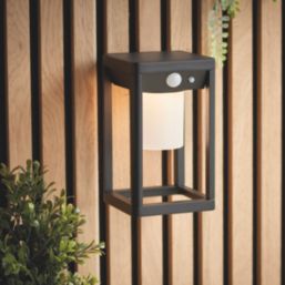 Saxby Taurus Outdoor LED Solar Wall Light With PIR & Photocell Sensor Black 200lm