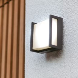 Lutec Qubo Outdoor LED Wall Light Dark Grey 7.8W 800lm