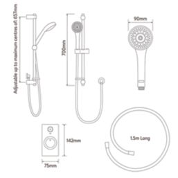 Aqualisa Visage HP/Combi Rear-Fed Single Outlet Chrome Thermostatic Digital Shower