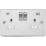 Knightsbridge  13A 2-Gang SP Switched Socket + 4.0A 20W 2-Outlet Type A & C USB Charger Polished Chrome with White Inserts