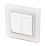 Retrotouch Crystal 10A 2-Gang 2-Way Light Switch  White Glass