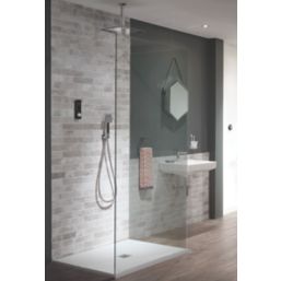 Triton H2ome Gravity-Pumped Ceiling & Rear Fed Dual Outlet Chrome / Black Thermostatic Digital Shower
