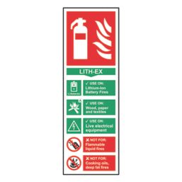 Non Photoluminescent "Fire Extinguisher Lithium-lon" Sign 300mm x 100mm
