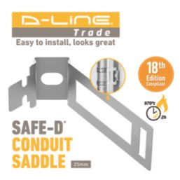 D-Line Fire Rated Conduit Saddle 25mm 20 Pack