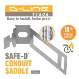 D-Line Fire Rated Conduit Saddles 25mm  20 Pack