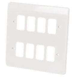 MK Grid Plus 8-Module Grid Faceplate White