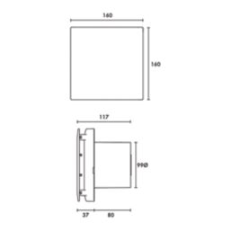 Vent-Axia 479089 100mm (4") Axial Bathroom Extractor Fan with Humidistat & Timer White 240V