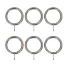 Renaissance Brushed Nickel Metal Curtain Rings 28mm 8 Pack