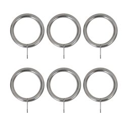 Renaissance Brushed Nickel Metal Curtain Rings 28mm 8 Pack