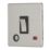 Contactum Lyric 20A 1-Gang DP Control Switch & Flex Outlet Brushed Steel with Neon with Black Inserts