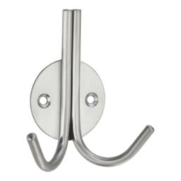 Essentials Double Hook Satin Stainless Steel 96mm