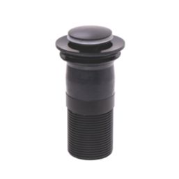 Top-Fix Unslotted Push Button Basin Waste Matt Black 60mm