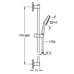 Grohe Vitalio Comfort 110 Shower Rail Set Matt Black