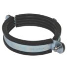 Tesla  109-112mm Rubber-Lined Pipe Clips Black/Steel 2 Pack