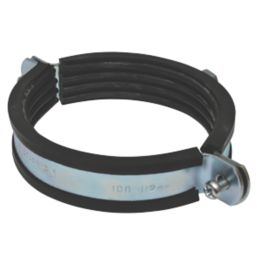 Tesla  109-112mm Rubber-Lined Pipe Clips Black/Steel 2 Pack