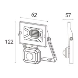 4lite Advantage Outdoor LED Floodlight With PIR Sensor Black 10W 850lm