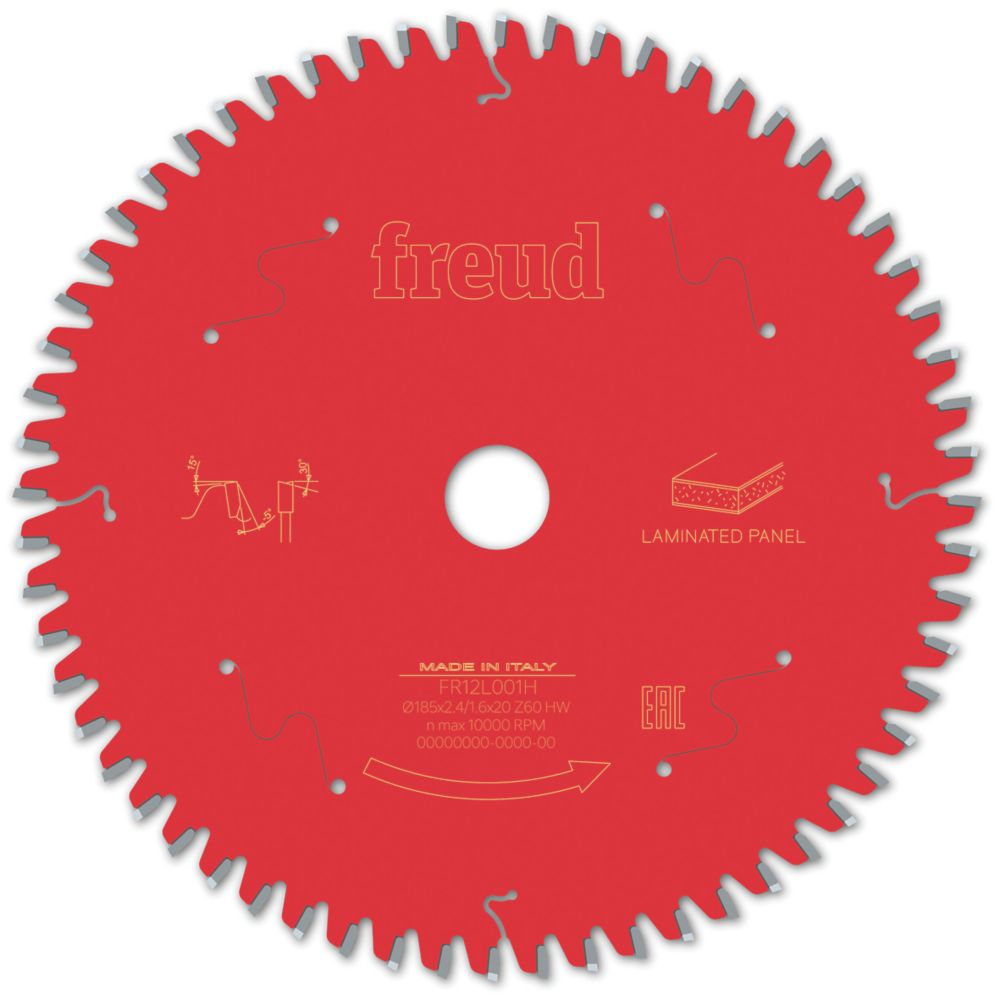 Freud F03FS09801 Laminate Panel Circular Saw Blade 185mm x 20mm 60T