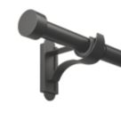 Rothley Matt Black Extendable Curtain Pole w/ Stud Finials 28mm x 71-120cm
