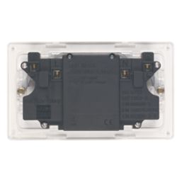 Varilight  13AX 2-Gang Unswitched Socket + 2.1A 10.5W 2-Outlet Type A USB Charger Ice White with White Inserts