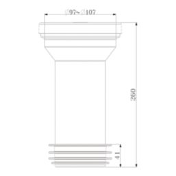 Flomasta  Rigid Straight Pan Connector White 260mm