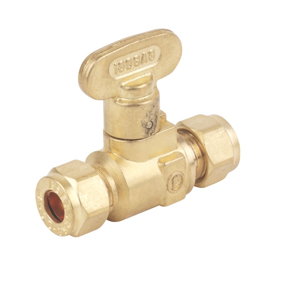Essentials Gas Isolating Valve 8mm x 8mm Screwfix
