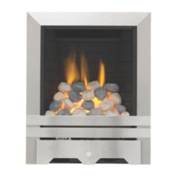 Focal Point Lulworth Stainless Steel Rotary Control Inset Gas Full Depth Fire 480mm x 180mm x 585mm