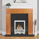 Focal Point Lulworth Stainless Steel Rotary Control Inset Gas Full Depth Fire 480 x 180 x 585mm