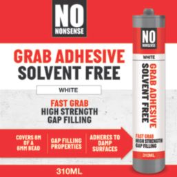 No Nonsense  Solvent-Free Grab Adhesive White 310ml