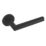 Eclipse Insignia Mitred Fire Rated Lever on Rose Door Handle Pair Matt Black