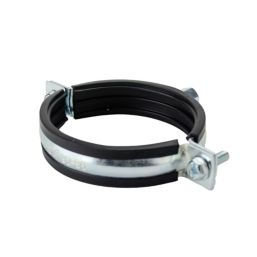 Tesla  81-86mm Rubber Lined Pipe Clips Black/Zinc-Plated 2 Pack