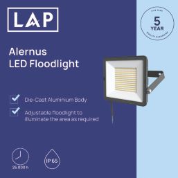 LAP Alernus Outdoor LED Floodlight Black 100W 12,000lm