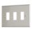 Contactum iConic 3-Module Grid Faceplate Brushed Steel