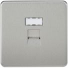 Knightsbridge  1-Gang RJ45 Ethernet Socket Brushed Chrome
