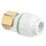 Flomasta  Plastic Push-Fit Straight Tap Connectors 15mm x 1/2" 2 Pack
