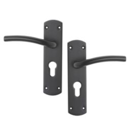 Designer Levers Goodrich Fire Rated Lever Euro Lock Door Handle Pair Matt Black