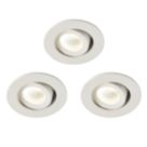 Saxby Vega Round LED Micro Downlights Matt White 12W 240lm 3 Pack