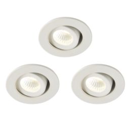 Saxby Vega Round LED Micro Downlights Matt White 12W 240lm 3 Pack