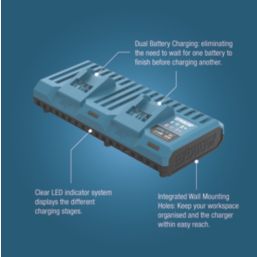 Erbauer  18V Li-Ion EXT Dual Battery Charger