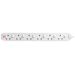 Masterplug 13A 6-Gang Switched Surge-Protected Extension Lead  1m